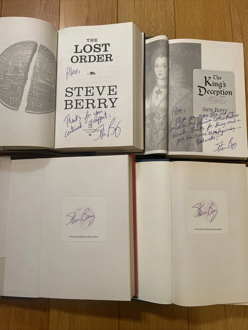 Steve Berry - Lot of 4 SIGNED First Edition Lost Order, Charlemagne Pursuit etc.
